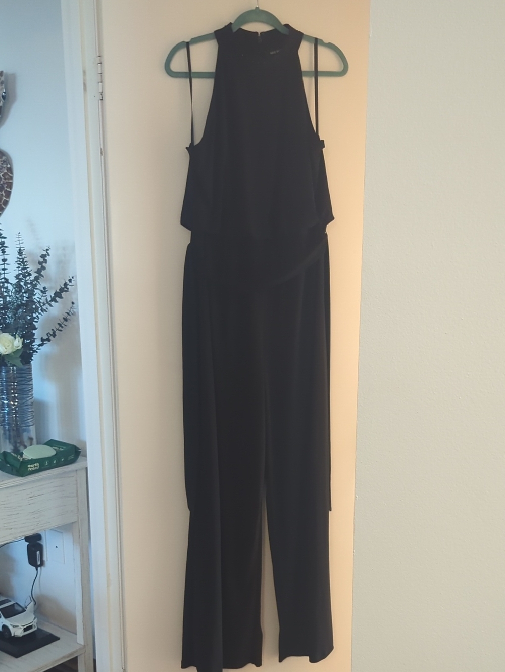 Nine West Black Halter Wide-Leg Jumpsuit